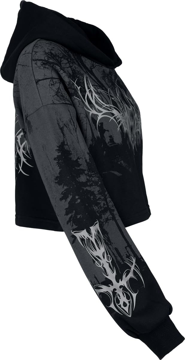 Gothicana by EMP Donna Felpa con Cappuccio Eternal Allure Nero