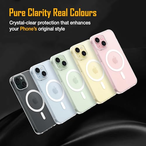Image of Zapcase Back Case for iPhone 15 Plus | Slim Lifetime Anti-Yellow Crystal-Clear Cover with Elevated Camera Protection & MagSafe Compatibility | Premium German Polycarbonate | Shockproof | Clear