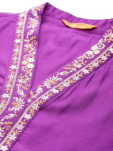 Image of INDO ERA Silk Women's Liva Solid Straight Kurta and Pant with Dupatta Set (KH1PR9632)