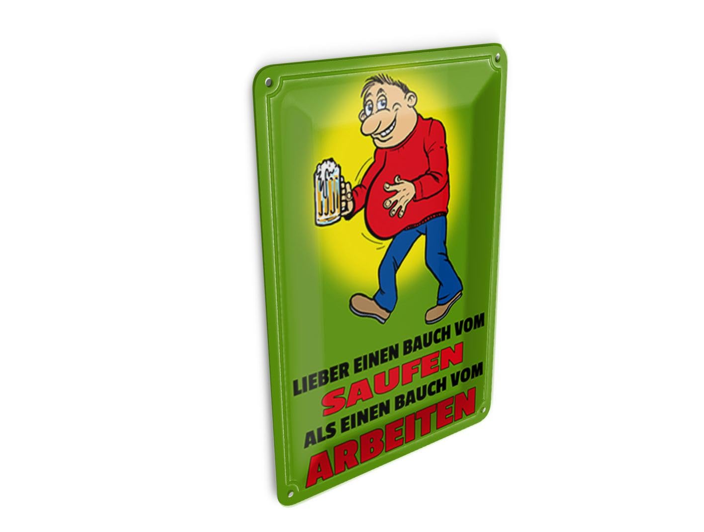 Femer Tin Postcard Saying 10 x 14 cm Lieber Bauch vom Saufen as Decorative Sign