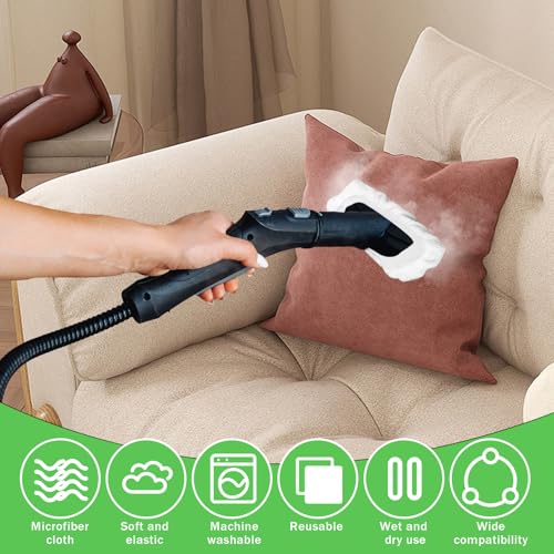 8 Pack Replacement Steam Mop Pads Universal Steam Cleaner Accessories Reusable Microfiber Cloths for Bissell Steam Shot, Dupray, PurSteam, Comforday Handheld Steam Cleaner Attachments