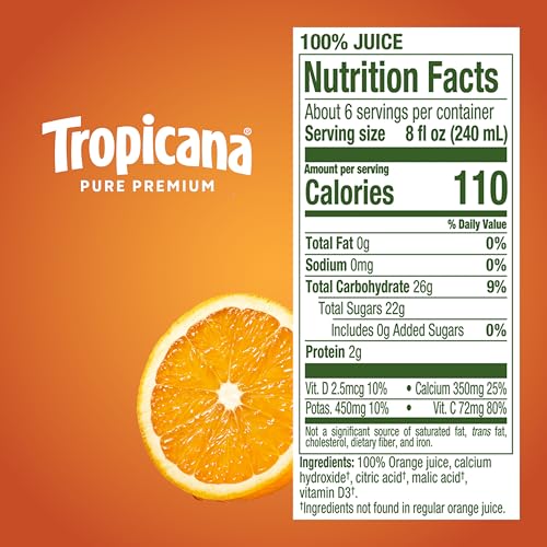 Tropicana Pure Premium Orange Juice Calcium + Vitamin D