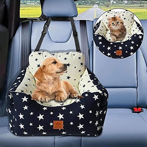 Asiento Elevador de Mascotas para Coche 2 en 1 con Bolsa de Almacenamiento de Arnés Cover
