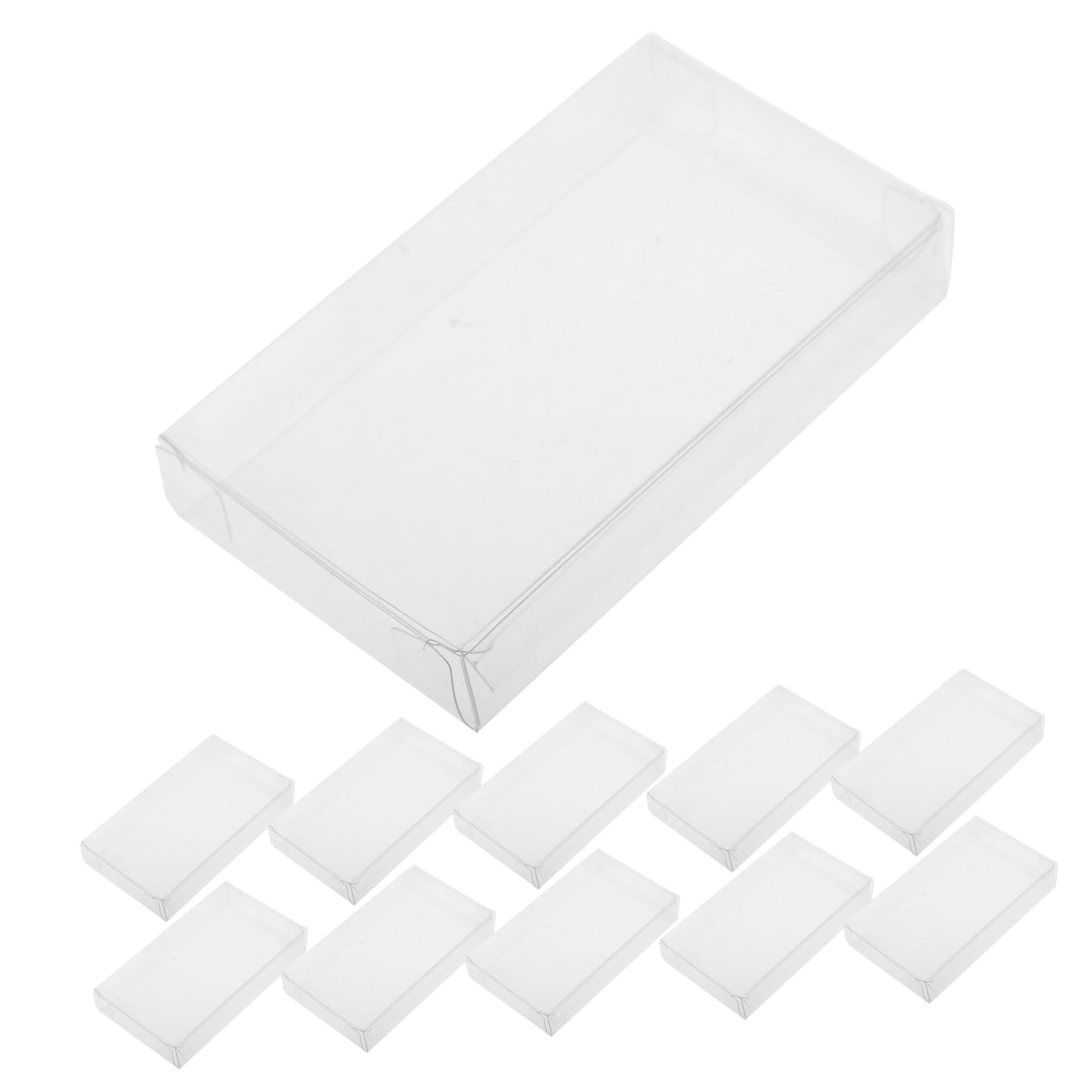 IWOWHERO 10pcs Cube Shape Transparent Candy Storage Boxes Treat Boxes for Candy Jewelry Small Items