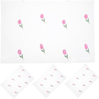 4pcs Washable Tulip Flower Refrigerator Mats Non-Adhesive Drawer Liners Multi-use Kitchen Shelf Pads Easy Clean Anti-Slip Food Storage