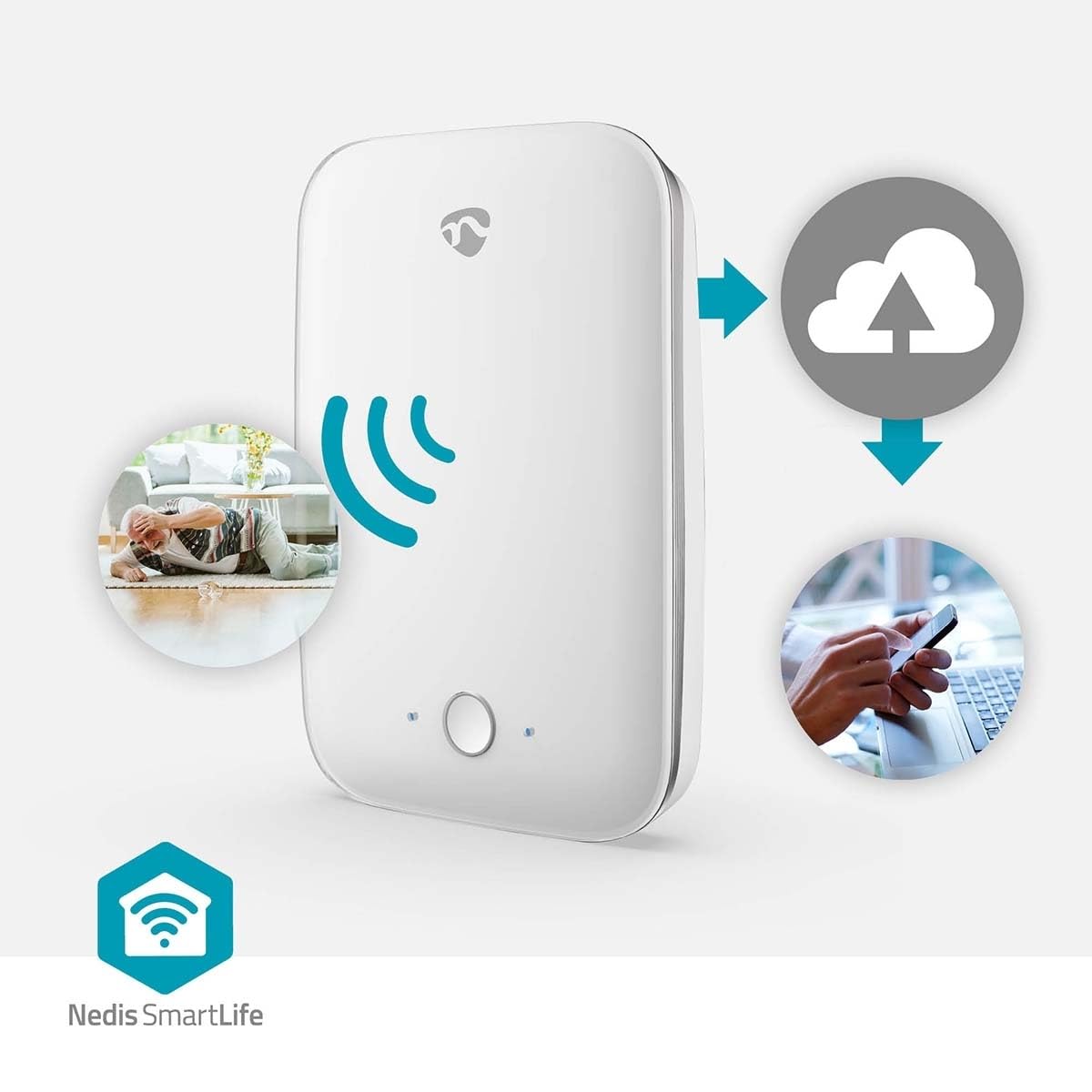 Nedis Bewegungsmelder Wi-Fi | Erfassungsbereich: 7 m | Effektives Sichtfeld (Horizontal): ±45° | Effektives Sichtfeld