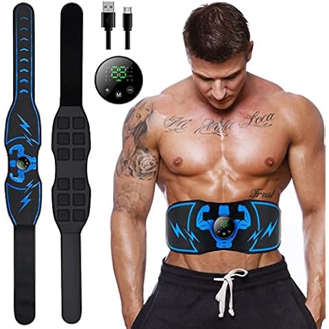 Abs Trainer Muscle Stimulator, Abs Toning Belt Workout Equipment,EMS Muscle Stimulator with 6 Modes & 18 Levels Operation Muscle Stimulation USB Rechargeable for Men and Women Home Gym Fitness Cover