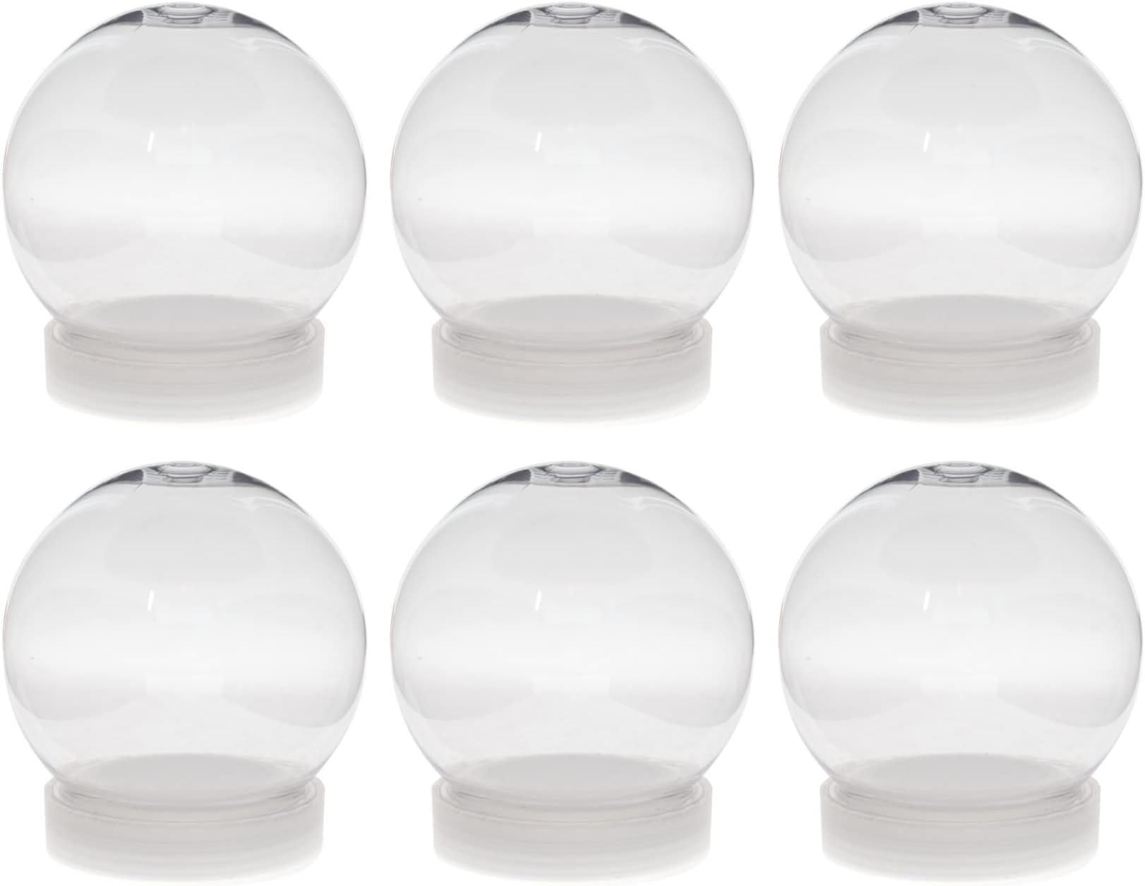Creative Hobbies Pack of 6 (100mm) 4 Inch DIY Snow Globe Water Globe - Clear Plastic with Screw Off Cap | Perfect for DIY Crafts and Customization