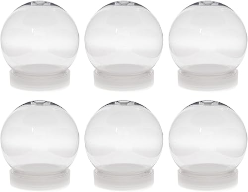 Creative Hobbies Paquete de 6 globos de agua de 4 pulgadas (3.937 in) de plástico transparente con tapa de rosca, perfectos para manualidades y