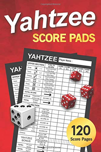 Yahtzee Score Pads: 6 x 9 BLACK edition | Yahtzee Score Sheets, Cards, Travel Size Dice Game Book | Keep Track Of Every Full House