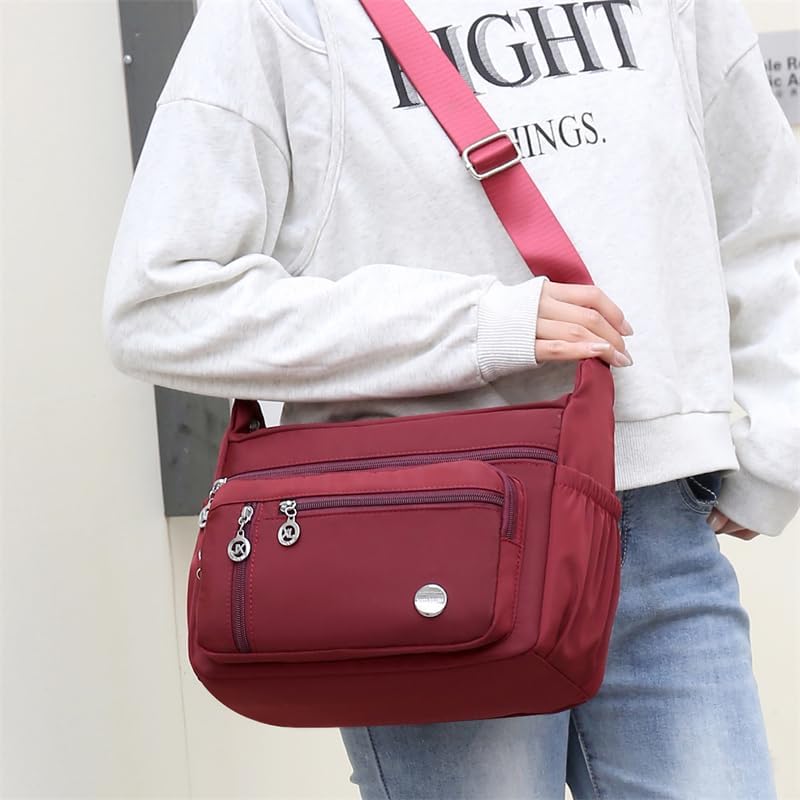 Image of COOLOME Purses for Women CrossBody Bag Waterproof Tote Shoulder Handbag Multiple Pockets Nylon Messenger Bag Fashion Tote Bag