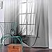 BERMINO Faux Linen Ombre Sheer Curtains Voile Grommet Semi Sheer Curtains for Bedroom Living Room Set of 2 Curtain Panels 54 x 84 inch Black Gradient