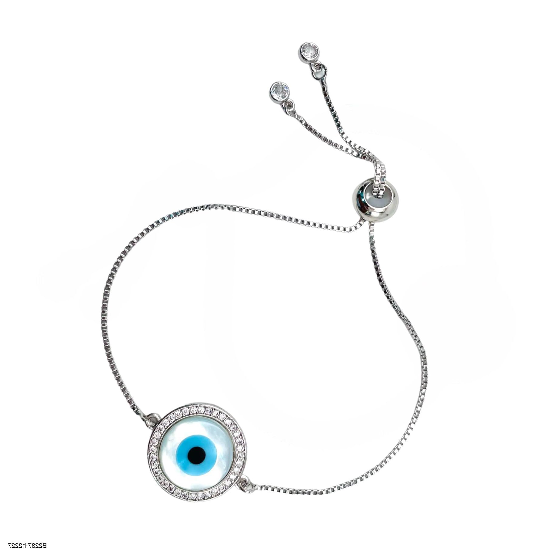 Zivom® Turkish Evil Eye Mother of Pearl Cubic Zirconia Pendant Charm Necklace Chain for Women (Evil eye Silver) (B084TNCC41) Amazon Price History, Amazon Price Tracker
