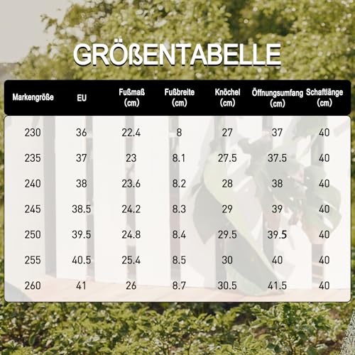 Yenxapei Gummistiefel Damen Lange Stiefel, Original Wasserdicht Hohe Rutschfeste, Sicherheitsstiefel Gummischuhe Bequeme Gartenschuhe Für den Innen- und Außenbereich,Grün,39.5EU