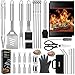 Grilljoy 31PC BBQ Grill Accessories Set, Heavy Duty BBQ Tools Set for Men & Women Gift, Grill Utensils kit with Scissors, Grilling Accessories with Storage Bag for Smoker, Camping Barbecue