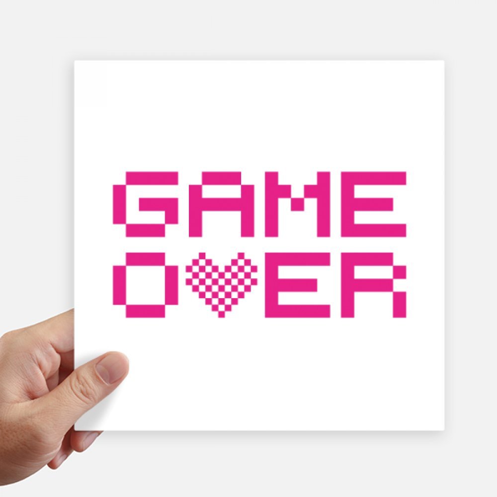 Autocollant carré pixel Game Over DIYthinker 4pcs de 20cm pour déco de mur et pc