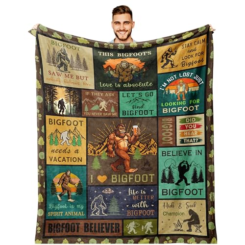 JUCIPAY Bigfoot Gifts Big Foot Sasquatch Gifts Sasquatch Blanket 60x50 Bigfoot Blanket Birthday Gifts for Sasquatch Lovers