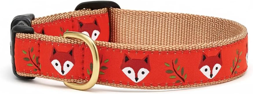 Up Country Foxy Pattern (Foxy Dog Collar, Medium (12 to 18 Inches) 1 Inch Wide Width)