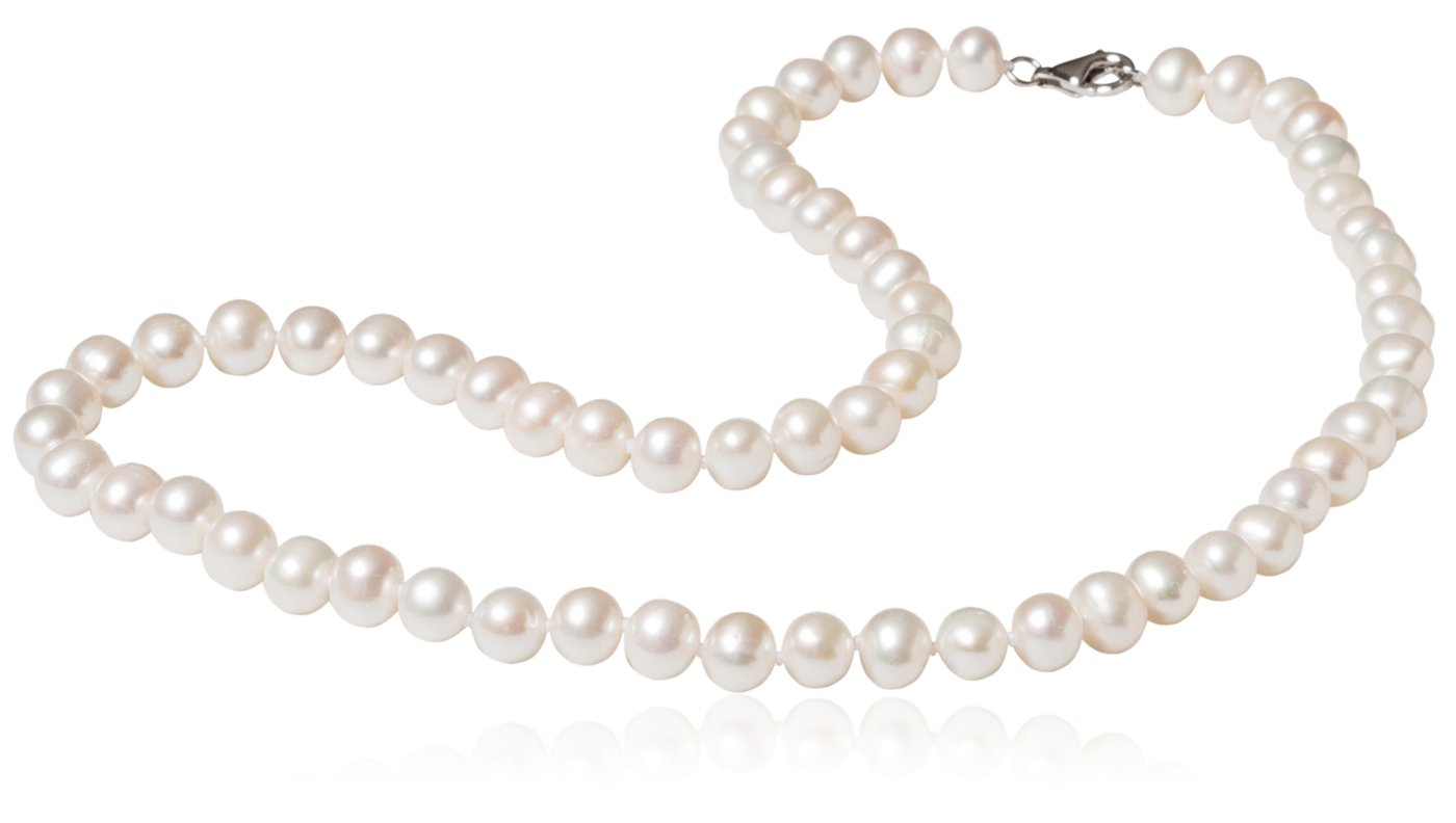 SILVERLUXESterling Silver Genuine Freshwater Pearl Necklace 6-7mm 18", Pearl