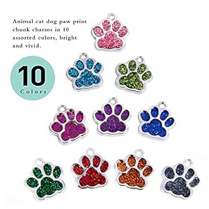   Framendino-Animal-Cat-Dog-Paw-Print-Charms-Glitter-Footprint-Beads-for-DIY-Jewelry-Making