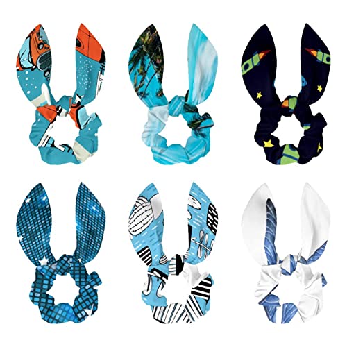 Lot de 6 chouchous pour cheveux nœud papillon bleu libellule coffret cadeau femme