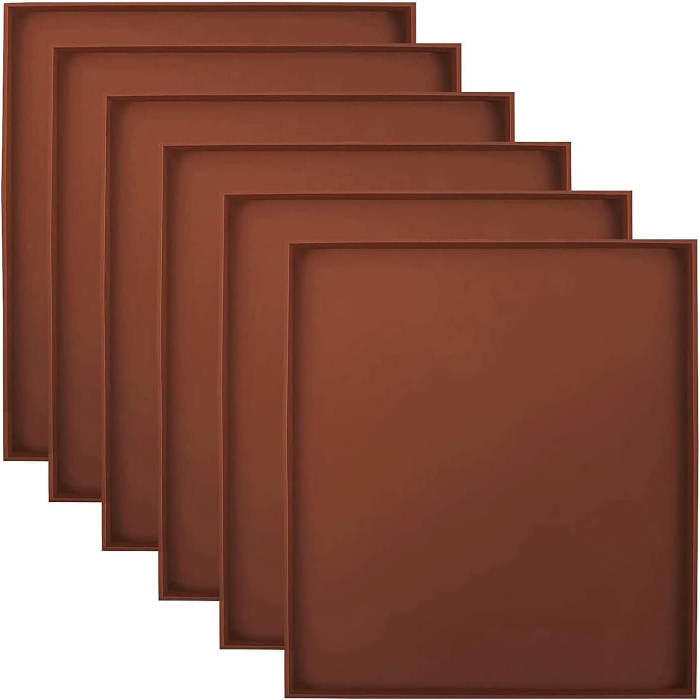 Pyatofyy 6 Pack Silicone Dehydrator Sheets with Edge,Silicone Dehydrator Trays Non Stick Silicone Drye Mats with Edge for Meat Vegetables Fruit Food Dryer Mat