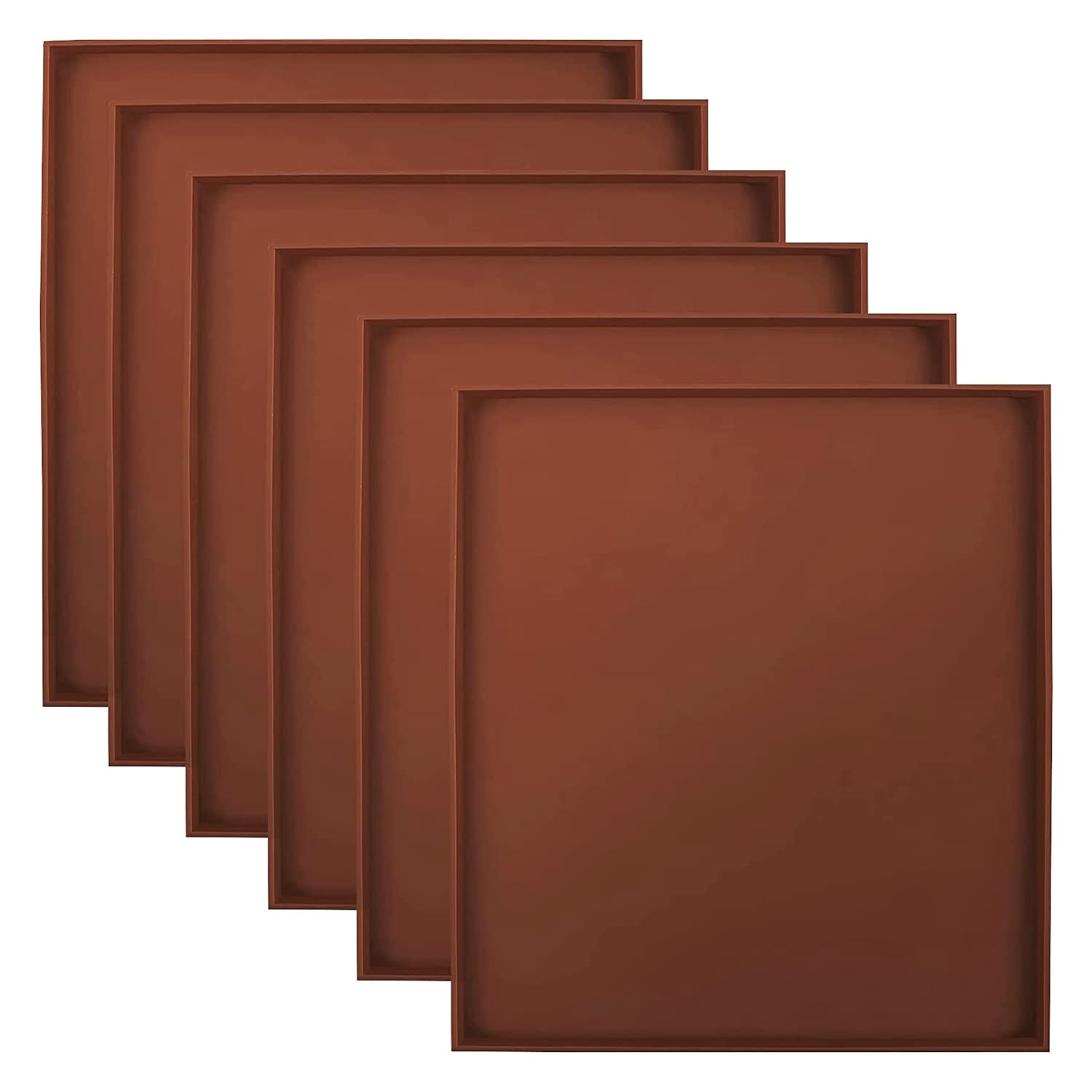 Pyatofyy 6 Pack Silicone Dehydrator Sheets with Edge,Silicone Dehydrator Trays Non Stick Silicone Drye Mats with Edge for Meat Vegetables Fruit Food Dryer Mat