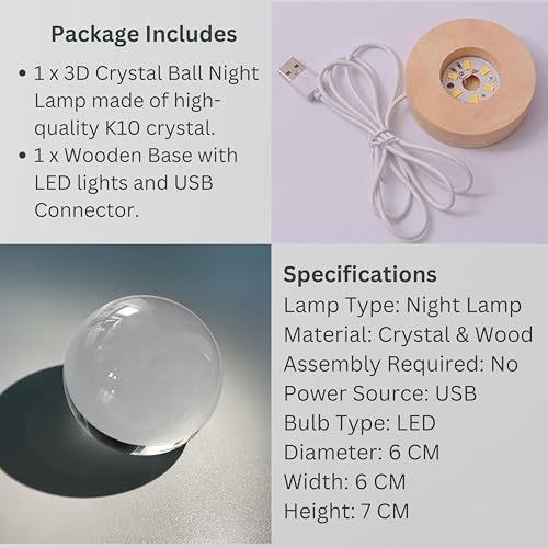 Image of 3D Dolphin Crystal Ball Night Light Table Lamp