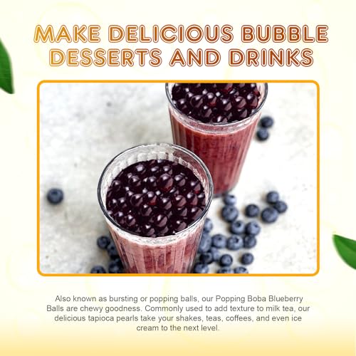 image for Fanale Blueberry Popping Boba Pearls, Vegan, Non GMO, Gluten Free, Fat