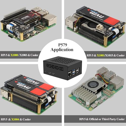 Boîtier métallique Raspberry Pi 5 pour adaptateur NVMe PCIe X1003 M901 - 3