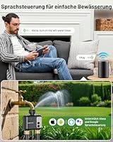 Bewässerungscomputer WLAN 2 Ausgänge: Einfache Gartenbewässerung mit App & Sprache, 5 individuelle Bewässerungspläne, Smart Water Control für Rasensprenger & automatisches Garten Bewässerungssystem – Ansicht 9