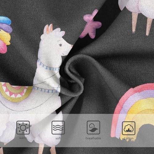 Wusikd Watercolor Llama Girls' Underwear Cotton Flowers Alpaca Girls Briefs Soft Toddler Underwear 6T3