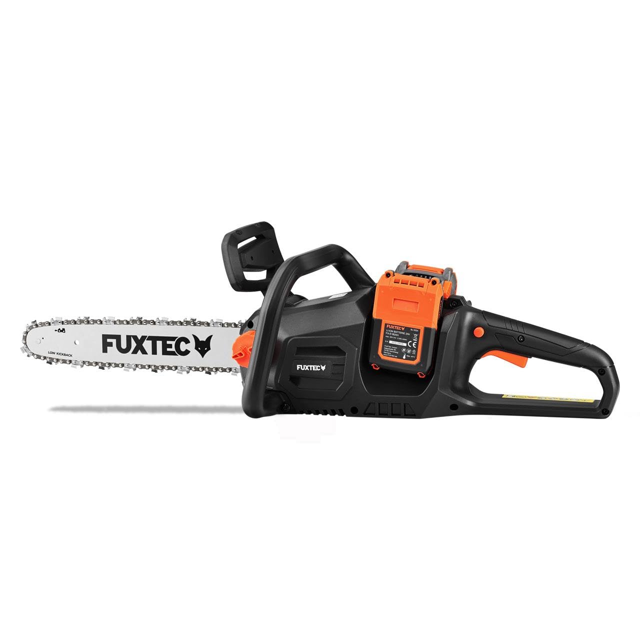 FUXTEC Motosierra a Batería 2x20V FX-E2KS SET – Espada de 35 cm, 4,2 kg, Velocidad de Cadena 15 m/s, Incluye 2 Baterías 2Ah y Cargador Dual