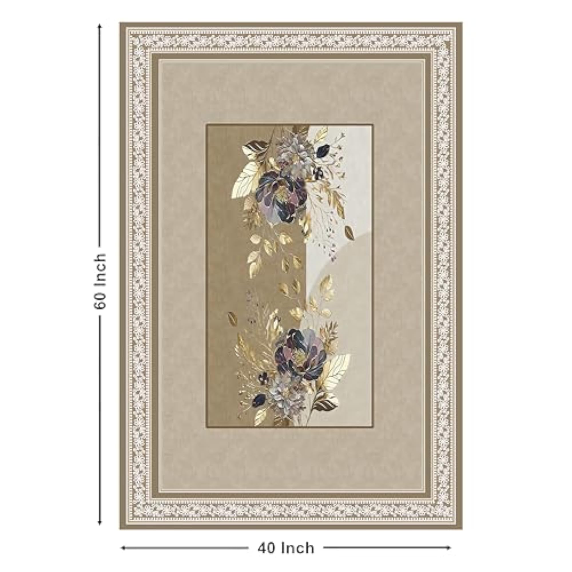 Gold Foil Velvet Centre Table Cover, 40x60 Inch
