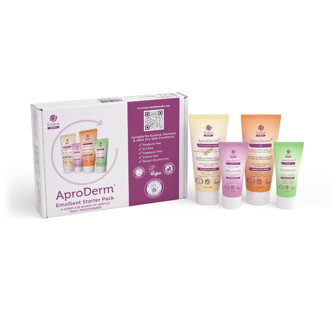 AproDerm® Emollient Starter Pack – Contains All Four AproDerm® Trial-Sized Moisturisers for Sensitive Skin, Eczema, Psoriasis and Other Dry Skin Conditions