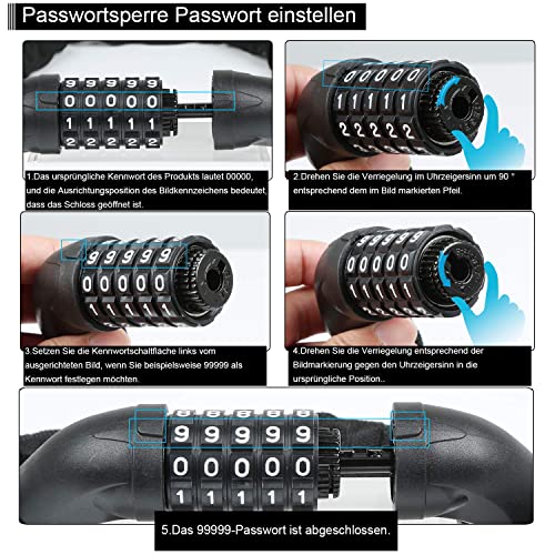 BIFY Lucchetto per Bicicletta,con Catena in