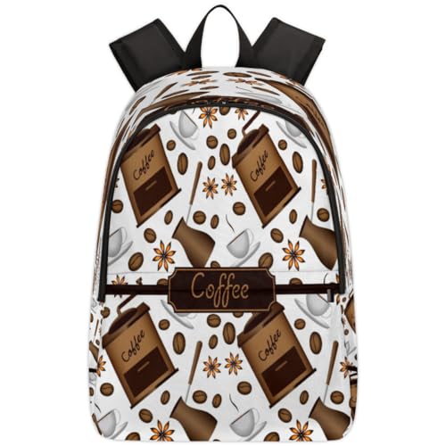 Sac à dos d'école motif grains de café pour vos sorties décontractées en ville