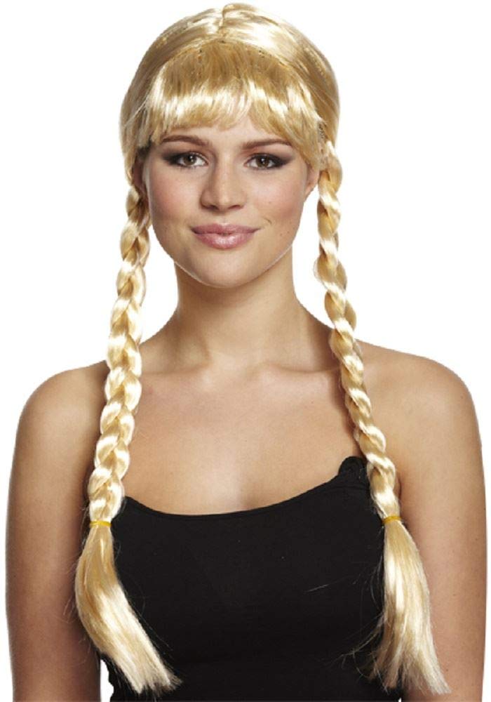 BLONDE PLAITED WIG FANCY DRESS COSTUME OUTFIT ACCESSORY