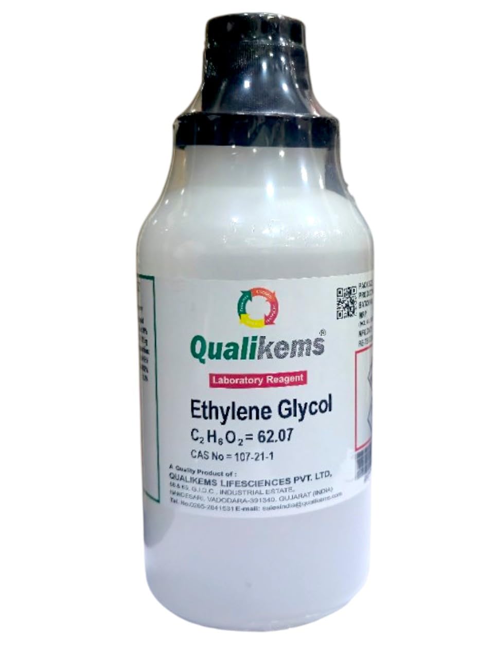 Ethylene Glycol LR 500ml CAS NO 107-21-1 QUALIKEMS (Lab use only)-image-0