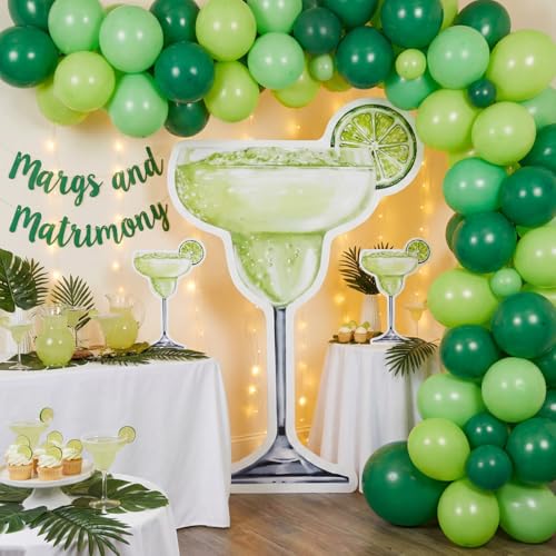 Image of Colingmill 4ft Margs and Matrimony Bachelorette Party Decorations Martini Cardboard Cutout Stand up Bachelorette Photo Booth Props Backdrop Sign for Wedding Bridal Shower Mexican Fiesta Prom Supplies