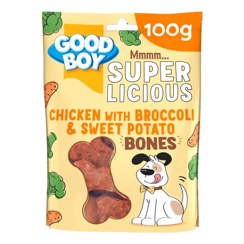 Good Boy Superlicious Chicken, Broccoli & Sweet Potato Bones - Natural Dog Treats - Low Fat Training Treats - Bulk Box - 10 x 100g - Image 2