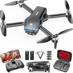 Drones with Camera 4K for Adults Kids, Brushless Motor Mini Drones FPV Foldable RC Drone with Propeller Guards for Beginners, One Key Take Off/Land, Voice Control, Anti-Lost Alarm, Christmas Gift Toys for Men Boys