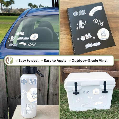 Phi Mu Sorority mármol sticker decal decorativo de vinilo para personalizar objetos cotidianos 2