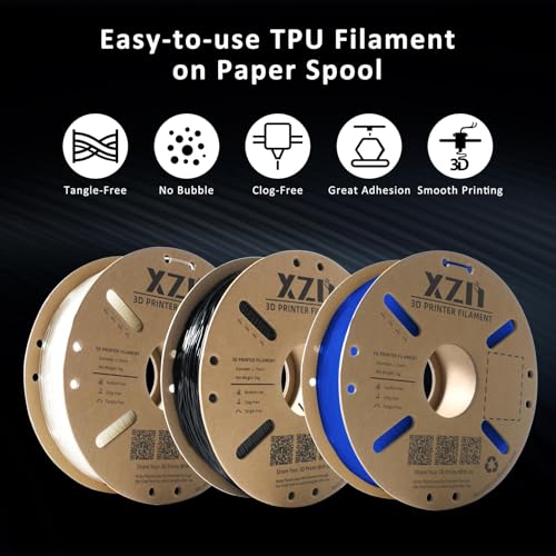 XZN TPU Filament 1.75mm für 3D-Drucker, Flexible TPU 95A, 1KG Spule,TPU Schwarz – Bild 5