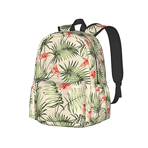 Sac à dos pour ordinateur 17 pouces à motif feuilles tropicales pour PC portable