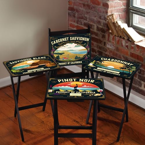 Capecraftsmenrectangulartvtraystablesetof4easyfoldingcouchtrayswithstoragerackdecorativeportabeservingtablesforhomeactivitiescalifornia Urban Country Home Decor Cape craftsmen rectangular tv trays table set of 4 easy folding couch trays with storage rack decorative portabe serving tables for home activities california urban country home decor