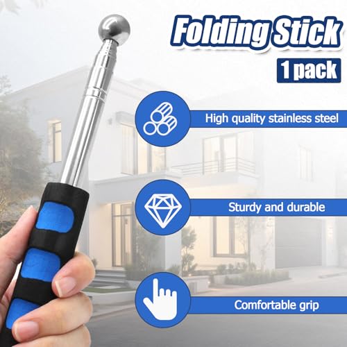 image for Litoexpe 115cm Hollowing Drum Hammer Sound Detection Folding Stick, Th