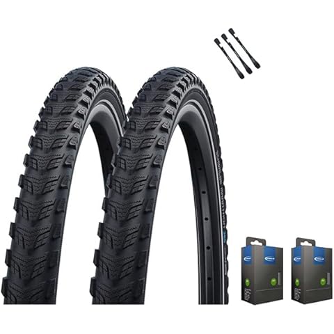 2er Set Schwalbe Fahrradreifen Marathon 365 28 Zoll Reflex auswählbar mit Schläuchen + 3 MSZweirad Reifenheber E Bike Cover