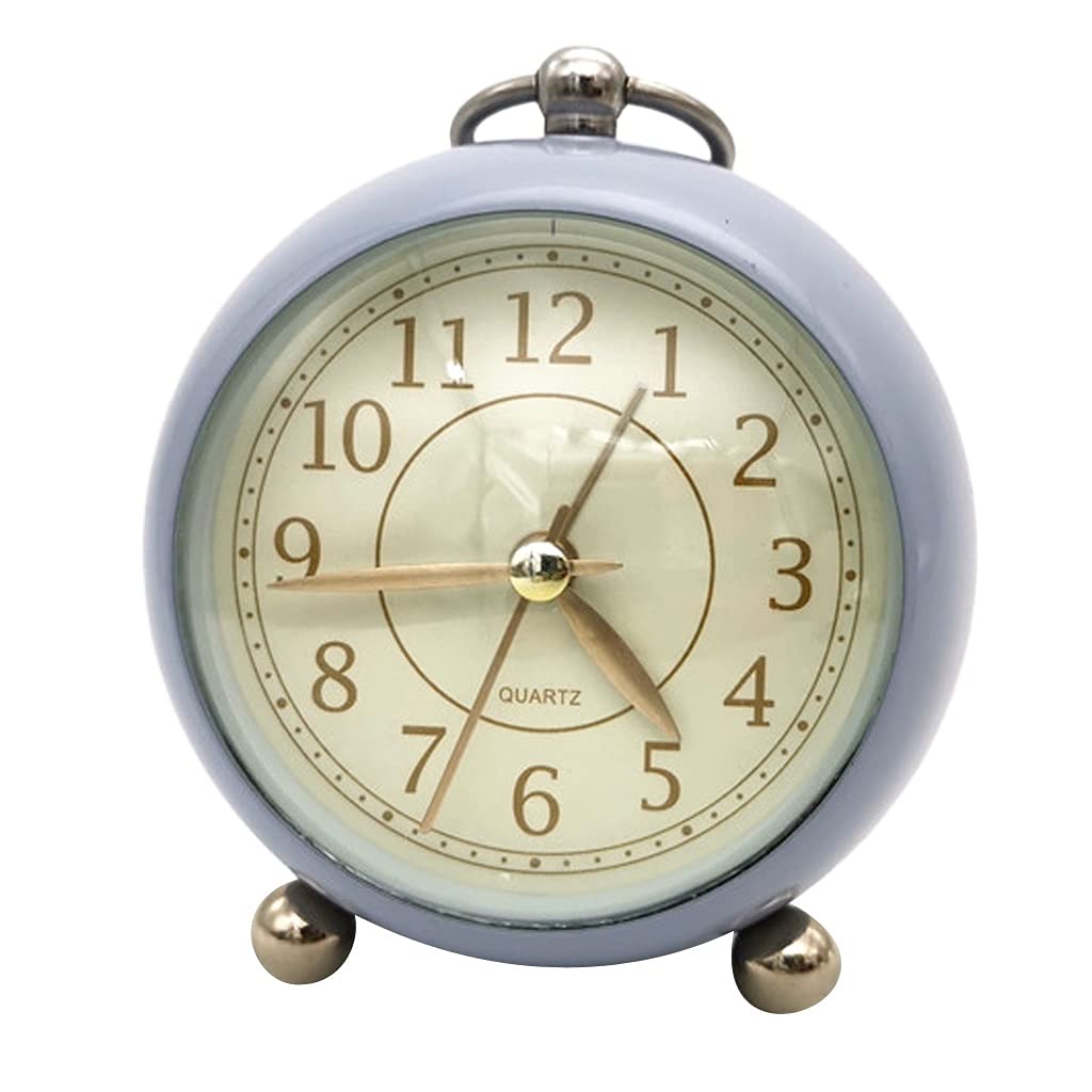 Hrwly 3-Pack Alarm Clock Home Decor Bedside Desk Vintage Silent Mute Quartz Analog Battery Operated Non-Ticking(3-Pack)