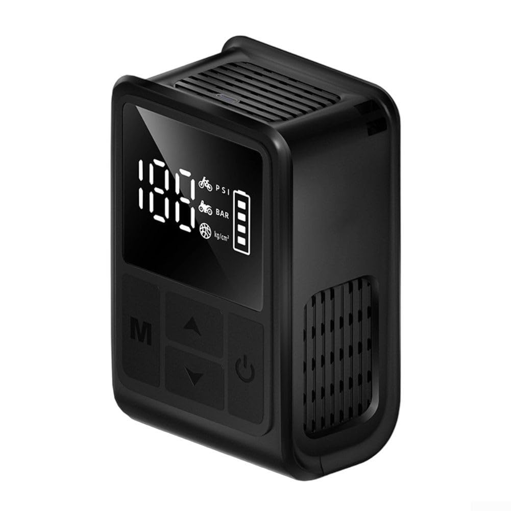 Pompa elettrica per bici con display digitale, compressore d'aria portatile per pneumatici di bicicletta, moto, auto, ad alta pressione, 130 psi, gonfiaggio rapido, compatto e leggero, in ABS